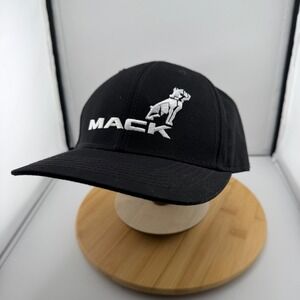 Mack Trucks Hat Black Baseball Cap White Embroidered Bulldog Logo Adjustable